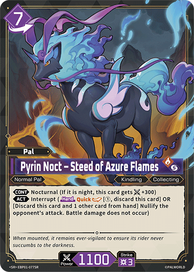 Pyrin Noct – Steed of Azure Flames card art